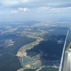 Flugwegposition um 13:43:57: Aufgenommen in der Nähe von Eichstätt, Deutschland in 2420 Meter